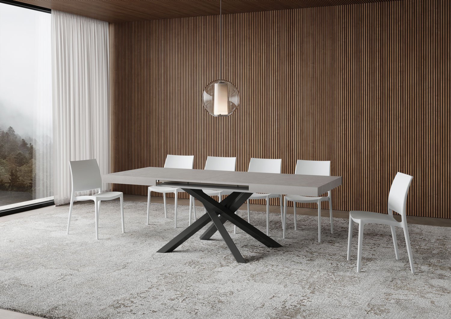tavolo-volantis-120-telaio-antracite-cashmere25-aperto-2-allunghe-bassa
