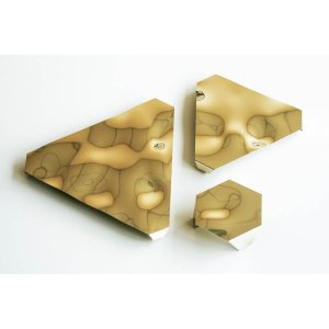 Set di 3 decorazioni da parete in alluminio lucidato effetto bumps - MIROIR