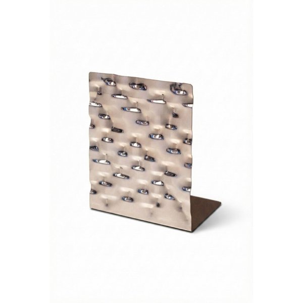 Fermalibro in acciaio lucidato ed effetto bark - MIROIR