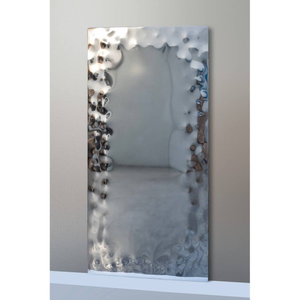 Alternative view of Specchio in acciaio lucidato con cornice effetto carapax - MIROIR