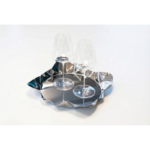 Vassoio in acciaio lucido quadrato - MIROIR