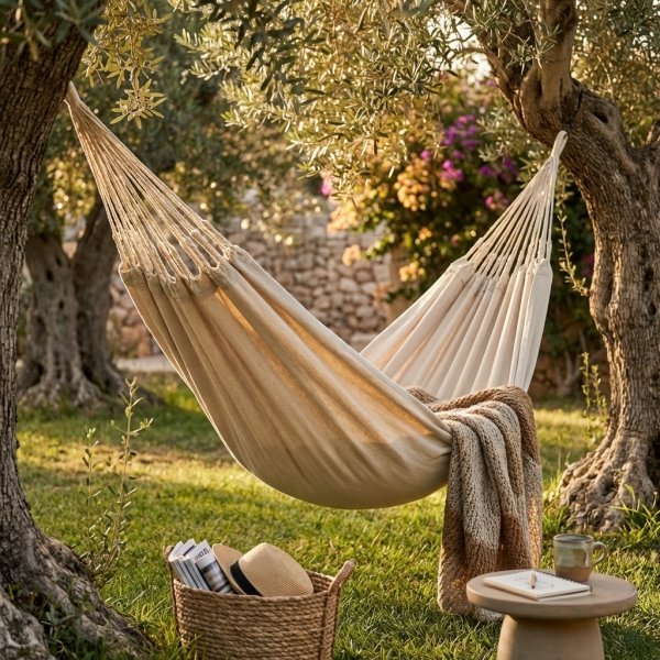 Amaca da giardino in cotone 200x100 cm portata 120 kg - FALENVIA