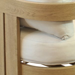 Salotto da giardino 5 posti in alluminio effetto legno con cuscini beige, divano 185 cm - FALULUNA Salotto da giardino 5 posti in alluminio effetto legno con cuscini beige, divano 185 cm - FALULUNA