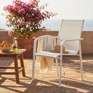 Poltrona da giardino impilabile in alluminio e textilene 65x57x90 cm - LORILNOR Poltrona da giardino impilabile in alluminio e textilene 65x57x90 cm - LORILNOR