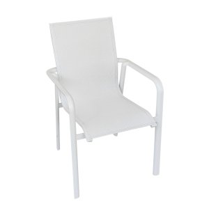 Poltrona da giardino impilabile in alluminio e textilene 65x57x90 cm - LORILNOR Poltrona da giardino impilabile in alluminio e textilene 65x57x90 cm - LORILNOR