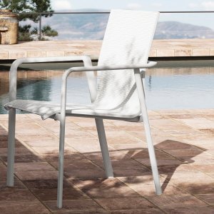 Poltrona da giardino impilabile in alluminio e textilene 65x57x90 cm - LORILNOR Poltrona da giardino impilabile in alluminio e textilene 65x57x90 cm - LORILNOR