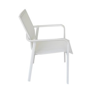 Poltrona da giardino impilabile in alluminio e textilene 65x57x90 cm - LORILNOR Poltrona da giardino impilabile in alluminio e textilene 65x57x90 cm - LORILNOR