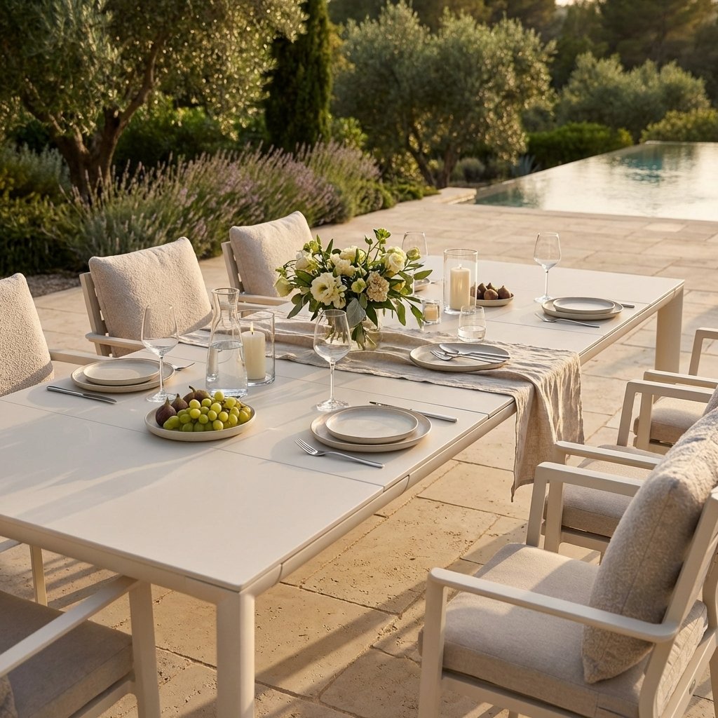 Tavolo da giardino allungabile in alluminio 263/329/395 x 110 cm - ULOLZIO Tavolo da giardino allungabile in alluminio 263/329/395 x 110 cm - ULOLZIO