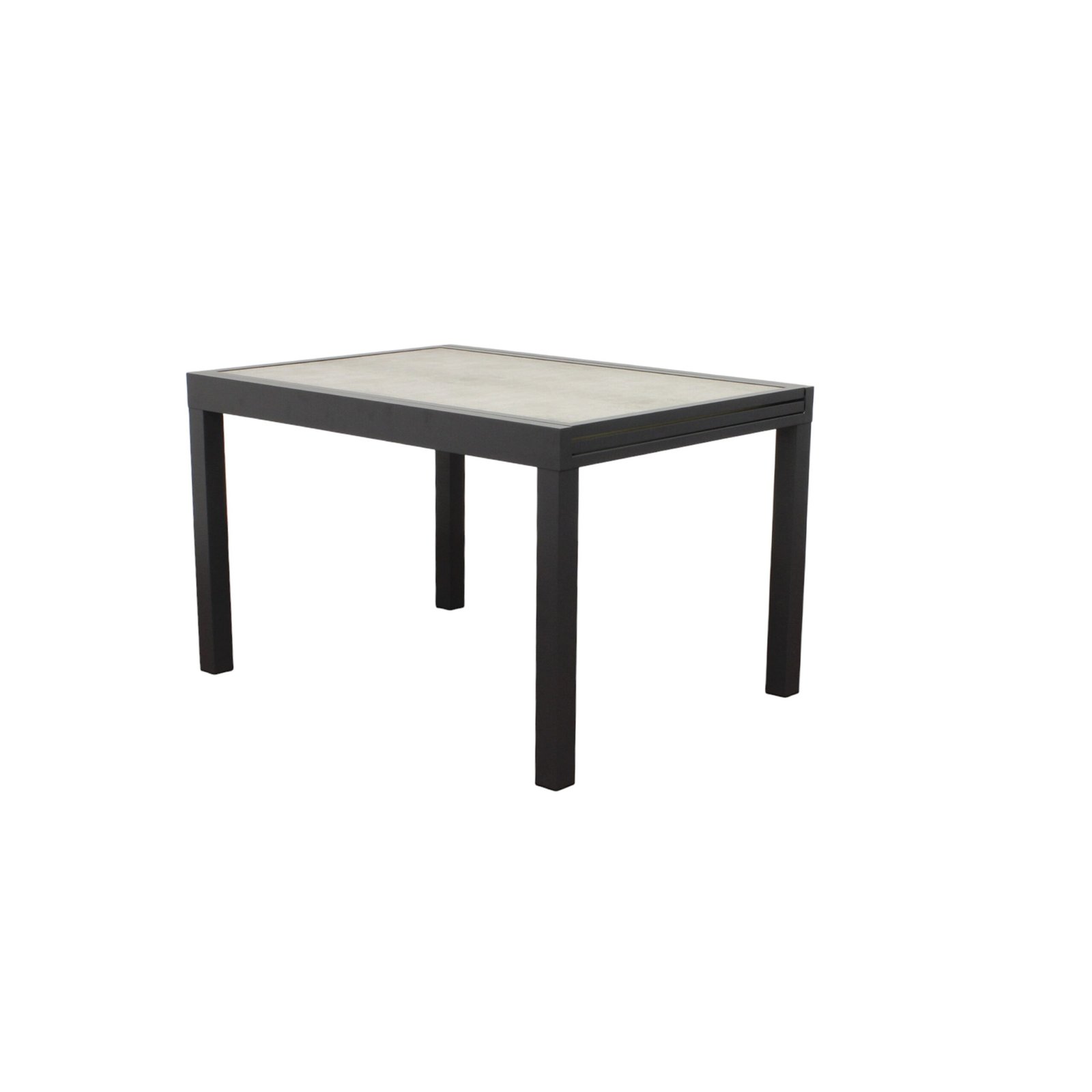Tavolo da giardino allungabile in alluminio con piano in vetro effetto legno 120/240x90x75 cm - ULERDIL