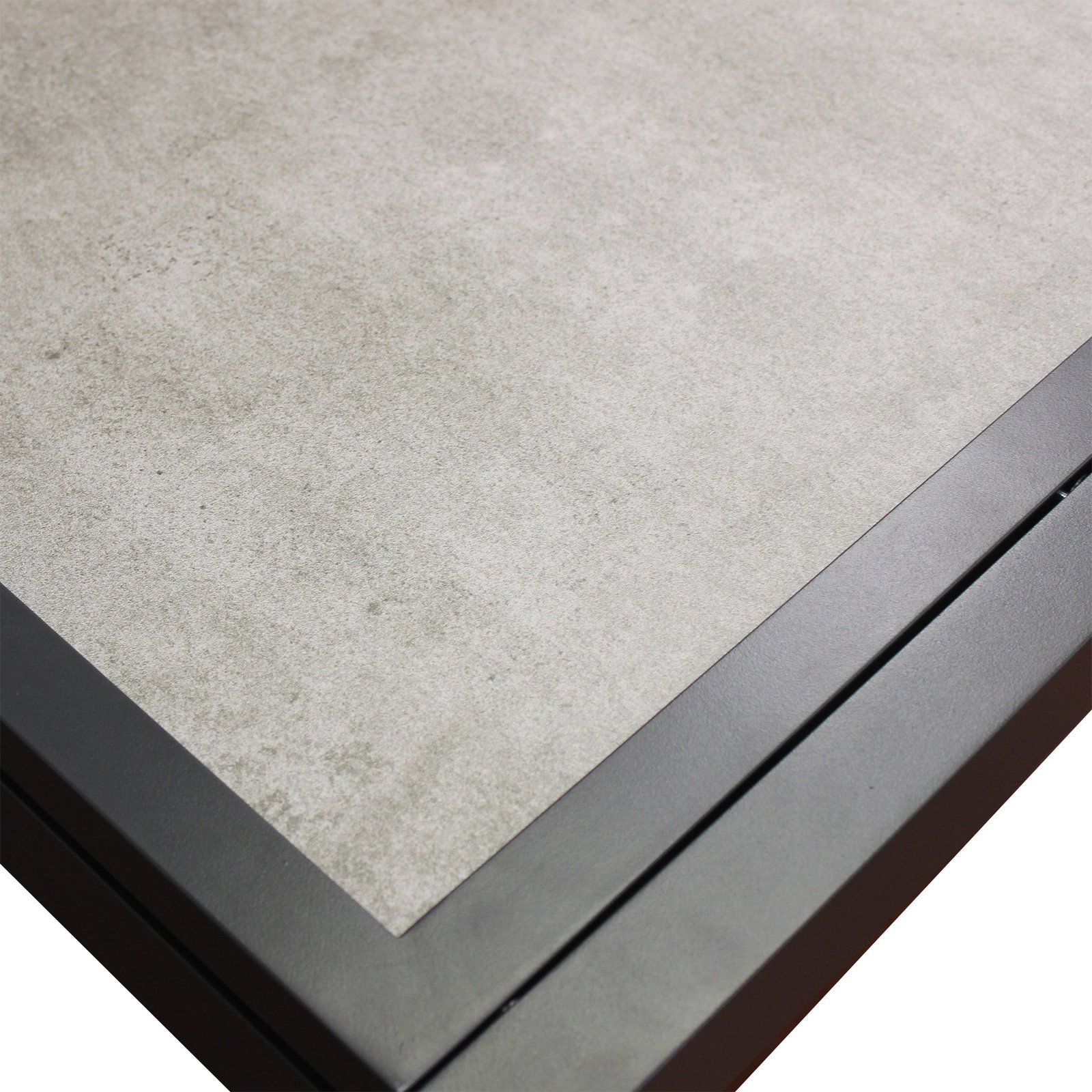 Tavolo da giardino allungabile in alluminio con piano in vetro effetto legno 120/240x90x75 cm - ULERDIL