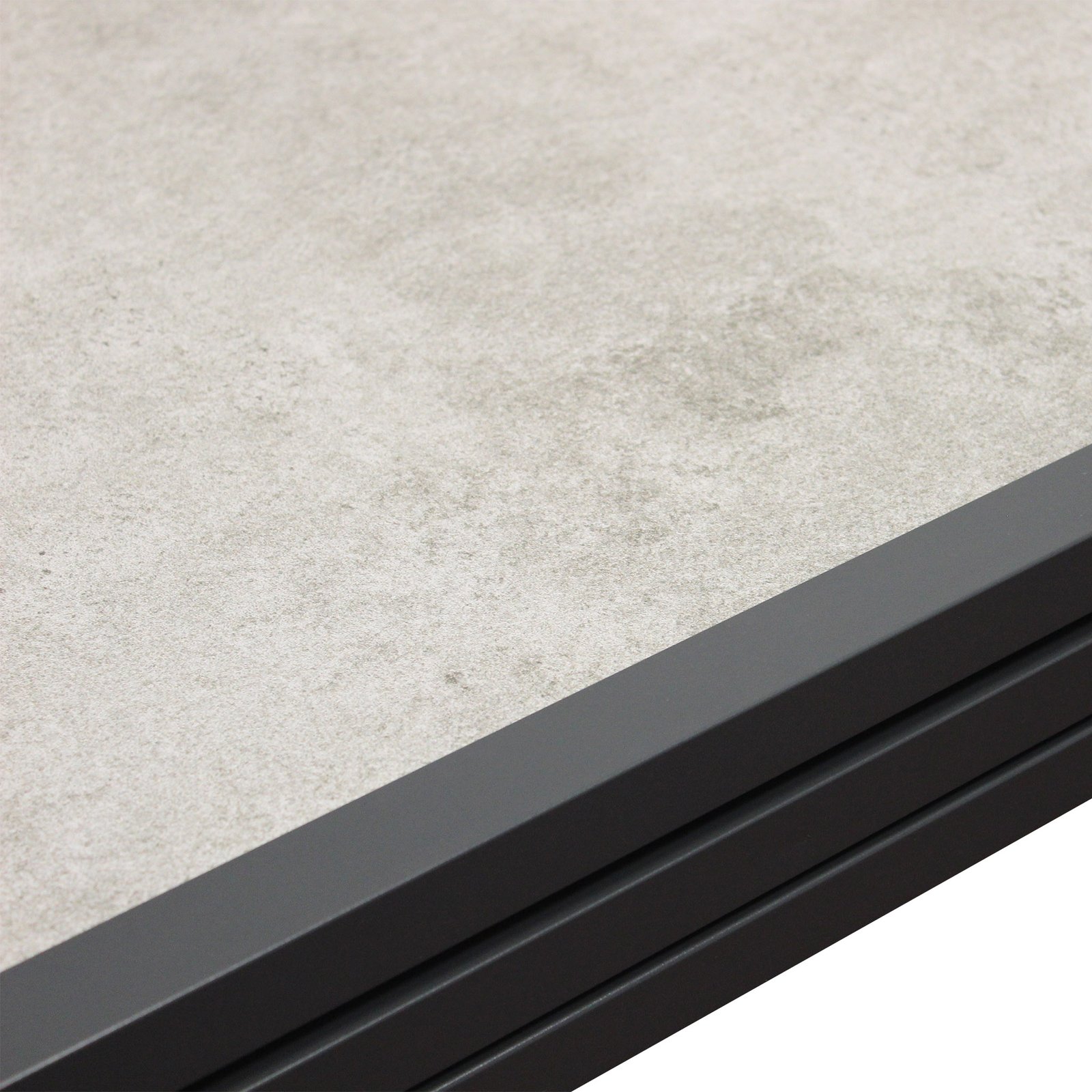 Tavolo da giardino allungabile in alluminio con piano in vetro effetto legno 120/240x90x75 cm - ULERDIL
