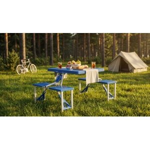 Tavolo Pieghevole Salvaspazio con 4 Sgabelli 85,5x65x67 cm - DECA