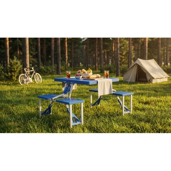 Tavolo Pieghevole Salvaspazio con 4 Sgabelli 85,5x65x67 cm - DECA