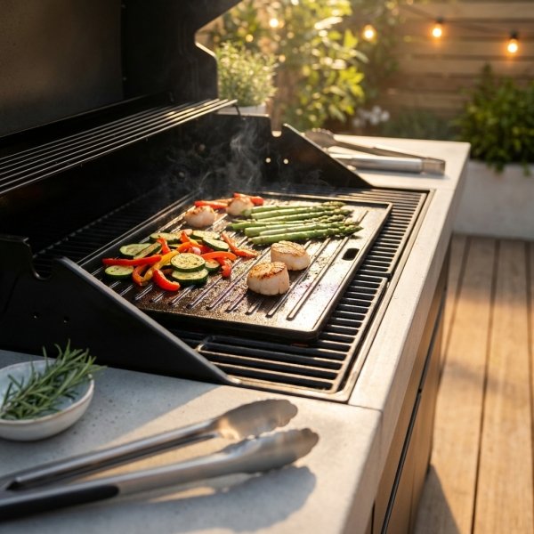 Piastra in ghisa piccola per barbecue da esterno 22x41,5 cm - SELENVIA