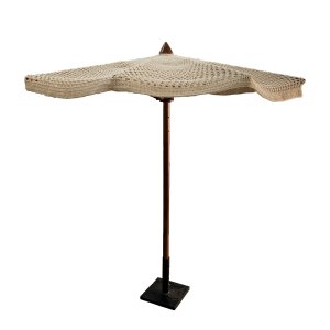 Ombrellone da giardino a palo centrale in cotone fatto a mano 182x182x213 cm - KALURLIA