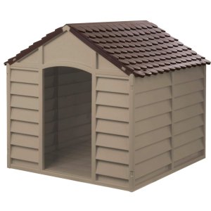 Cuccia per cani di taglia media in plastica bianca e verde 72 x 71,5 x 68 cm - FUFFI Cuccia per cani di taglia media in plastica bianca e verde 72 x 71,5 x 68 cm - FUFFI