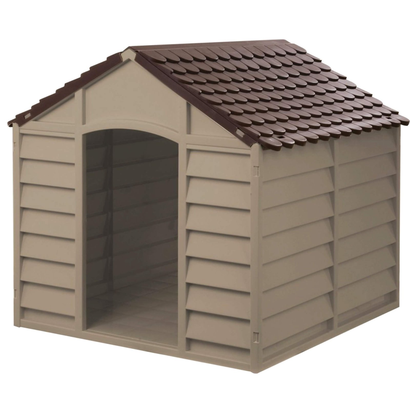 Cuccia per cani di taglia media in plastica bianca e verde 72 x 71,5 x 68 cm - FUFFI Cuccia per cani di taglia media in plastica bianca e verde 72 x 71,5 x 68 cm - FUFFI