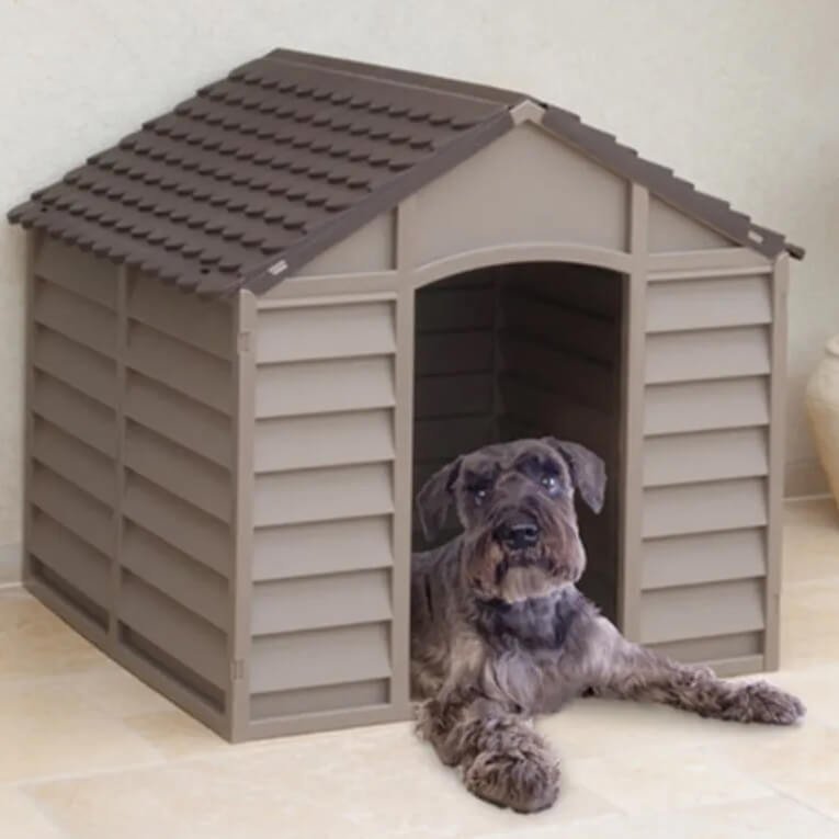 Cuccia per cani di taglia media in plastica bianca e verde 72 x 71,5 x 68 cm - FUFFI Cuccia per cani di taglia media in plastica bianca e verde 72 x 71,5 x 68 cm - FUFFI