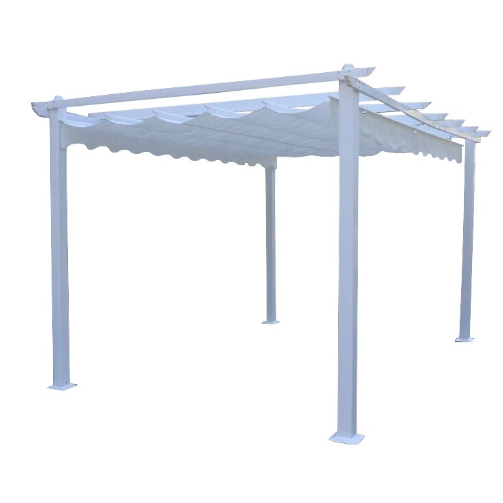 Gazebo da giardino in alluminio con tetto in poliestere 396x396x230 cm - BELEVEX