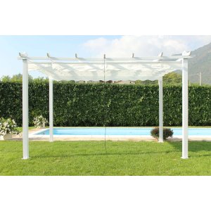 Gazebo da giardino in alluminio con tetto in poliestere 396x396x230 cm - BELEVEX