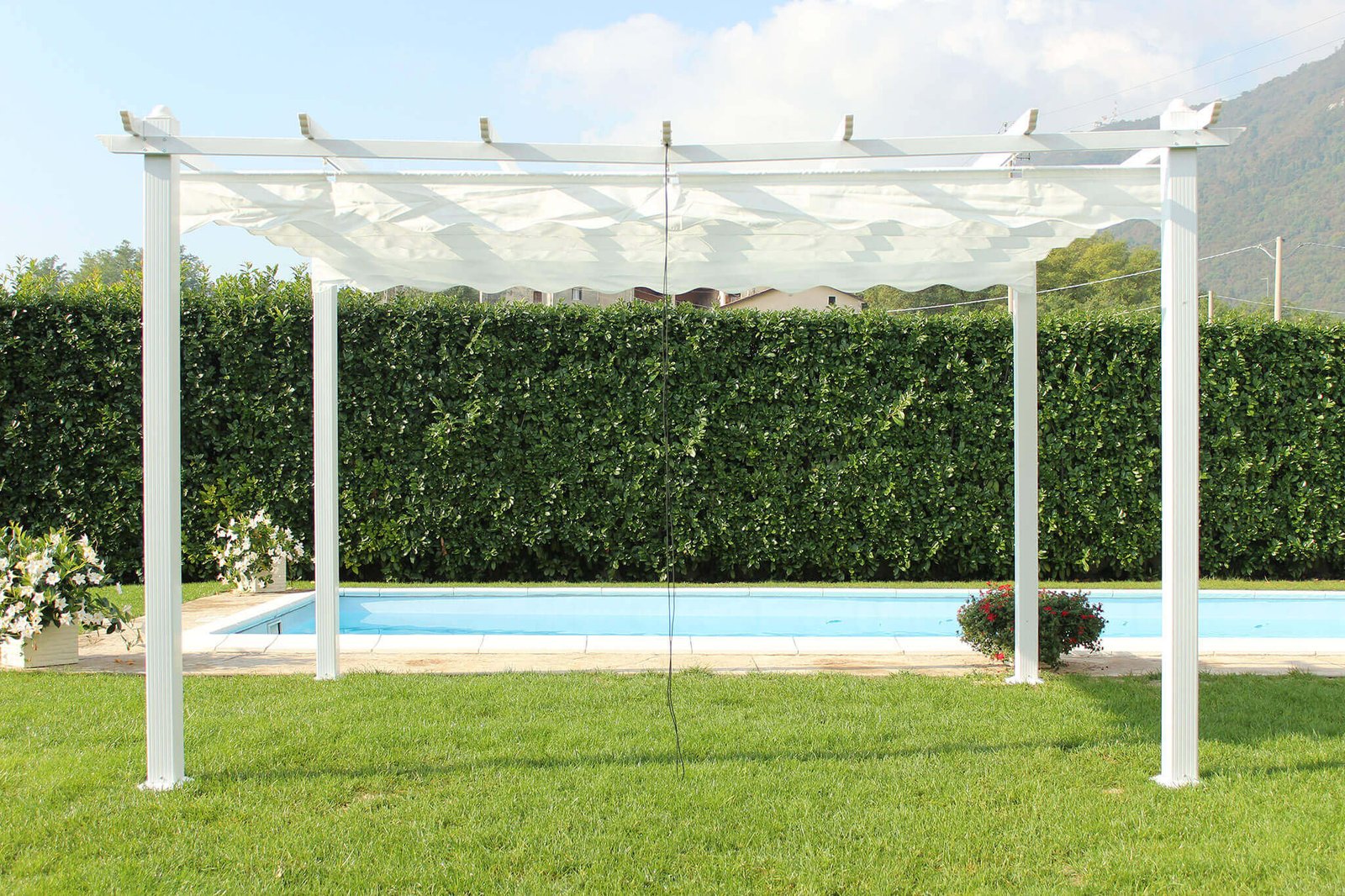 Gazebo da giardino in alluminio con tetto in poliestere 396x396x230 cm - BELEVEX