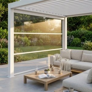 Parete Laterale in PVC Trasparente per Pergola Bioclimatica 270x9x238 cm - ALULNOR Parete Laterale in PVC Trasparente per Pergola Bioclimatica 270x9x238 cm - ALULNOR