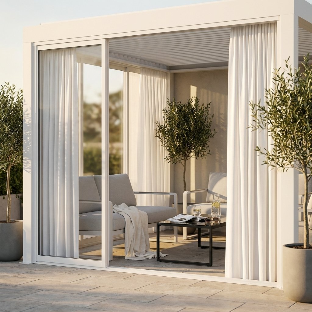 Tenda interna per pergola bioclimatica lato 4 metri 370x238 cm - NORORVIA Tenda interna per pergola bioclimatica lato 4 metri 370x238 cm - NORORVIA