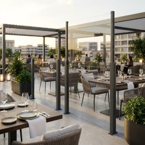 Frangivento in Vetro Elevabile con Palo Adattatore per Pergola Bioclimatica 90x10x110/180 cm - ORULVEN Frangivento in Vetro Elevabile con Palo Adattatore per Pergola Bioclimatica 90x10x110/180 cm - ORULVEN