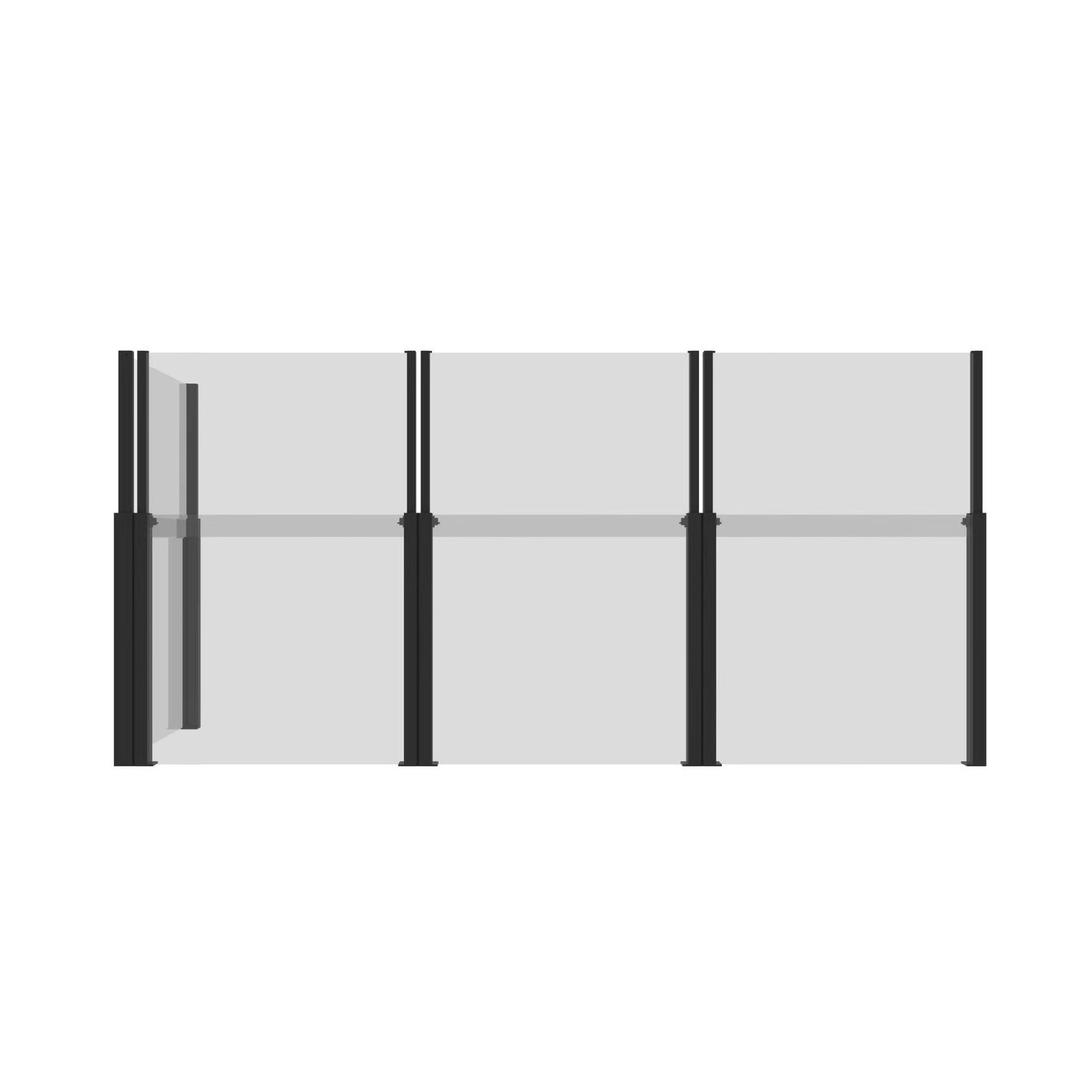 Frangivento in Vetro Elevabile con Palo Adattatore per Pergola Bioclimatica 90x10x110/180 cm - ORULVEN Frangivento in Vetro Elevabile con Palo Adattatore per Pergola Bioclimatica 90x10x110/180 cm - ORULVEN
