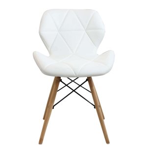 Sedia Moderna con Seduta Imbottita in Ecopelle e Gambe in Legno 41x49x71 cm - MIA