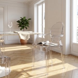 Sedia Trasparente in Policarbonato con Braccioli 55x54x93h cm - CANNES Sedia Trasparente in Policarbonato con Braccioli 55x54x93h cm - CANNES