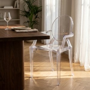 Sedia Trasparente in Policarbonato con Braccioli 55x54x93h cm - CANNES Sedia Trasparente in Policarbonato con Braccioli 55x54x93h cm - CANNES