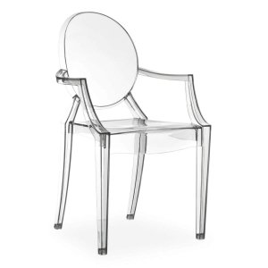 Sedia Trasparente in Policarbonato con Braccioli 55x54x93h cm - CANNES Sedia Trasparente in Policarbonato con Braccioli 55x54x93h cm - CANNES