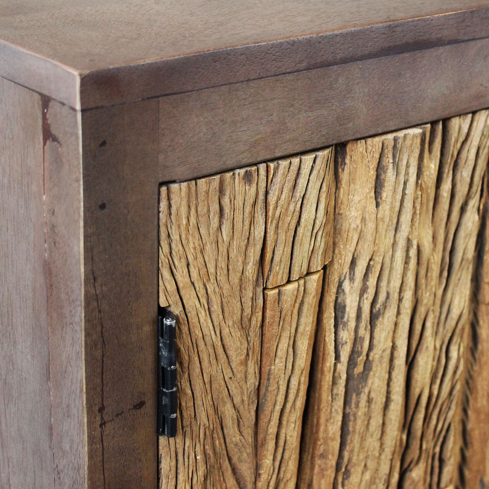 Credenza rustica in legno con 2 ante e 3 cassetti 160x40x85 cm - RALONRIEL Credenza rustica in legno con 2 ante e 3 cassetti 160x40x85 cm - RALONRIEL