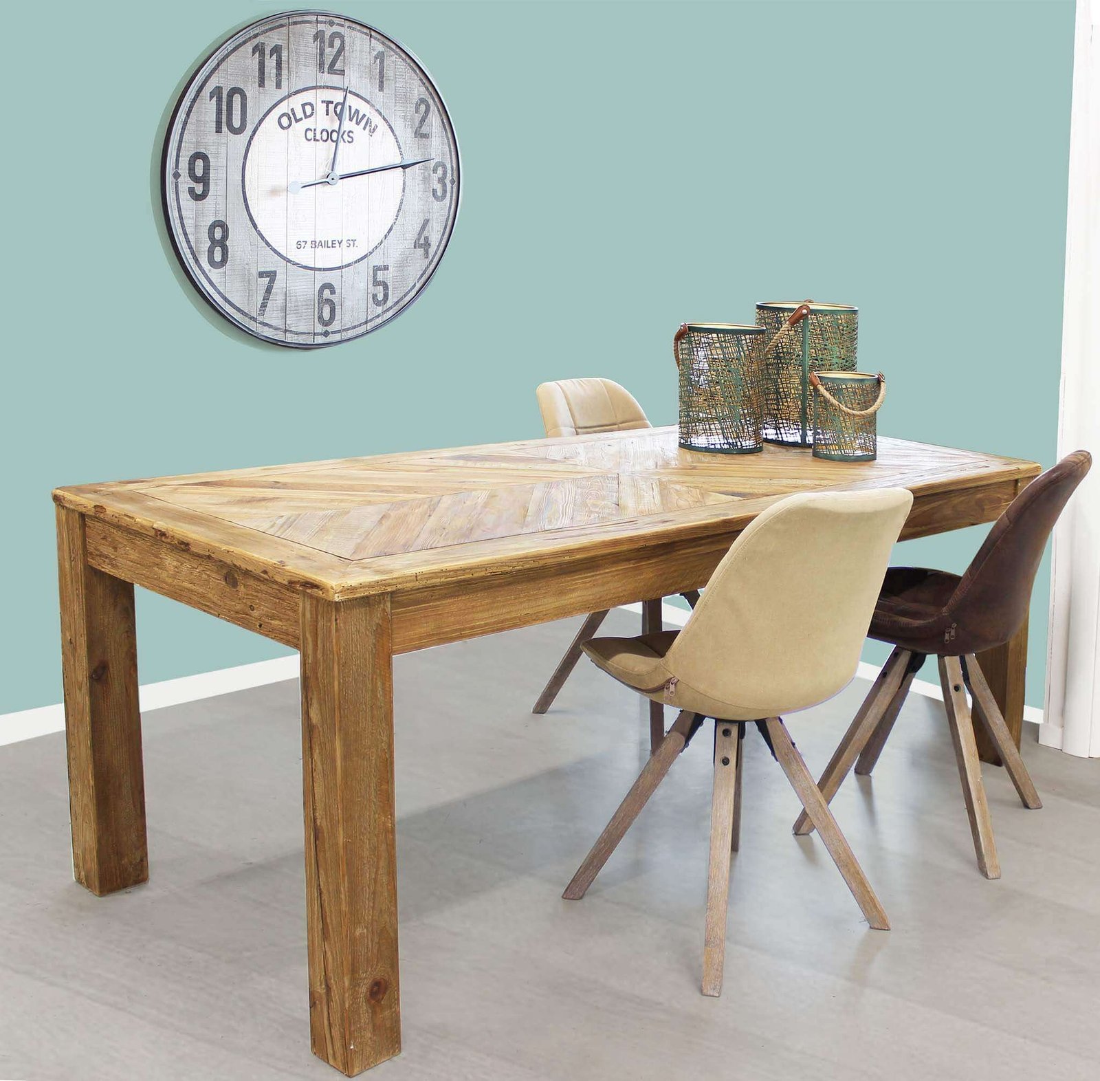 Orologio da parete XL in legno di pino cm 92x6x92 - LEYTON