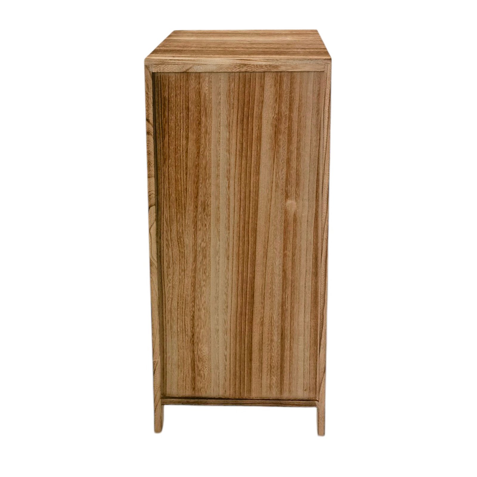 Cassettiera in legno con 4 cassetti in vimini intrecciato 35x30x84 cm - FALERNOR