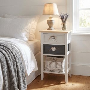 Cassettiera in legno 3 cassetti per bagno e camera 35x28x62 cm shabby chic - DAMON Cassettiera in legno 3 cassetti per bagno e camera 35x28x62 cm shabby chic - DAMON