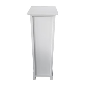 Cassettiera stretta 4 cassetti in legno bianco shabby chic 21x21x70 cm - FENRIS