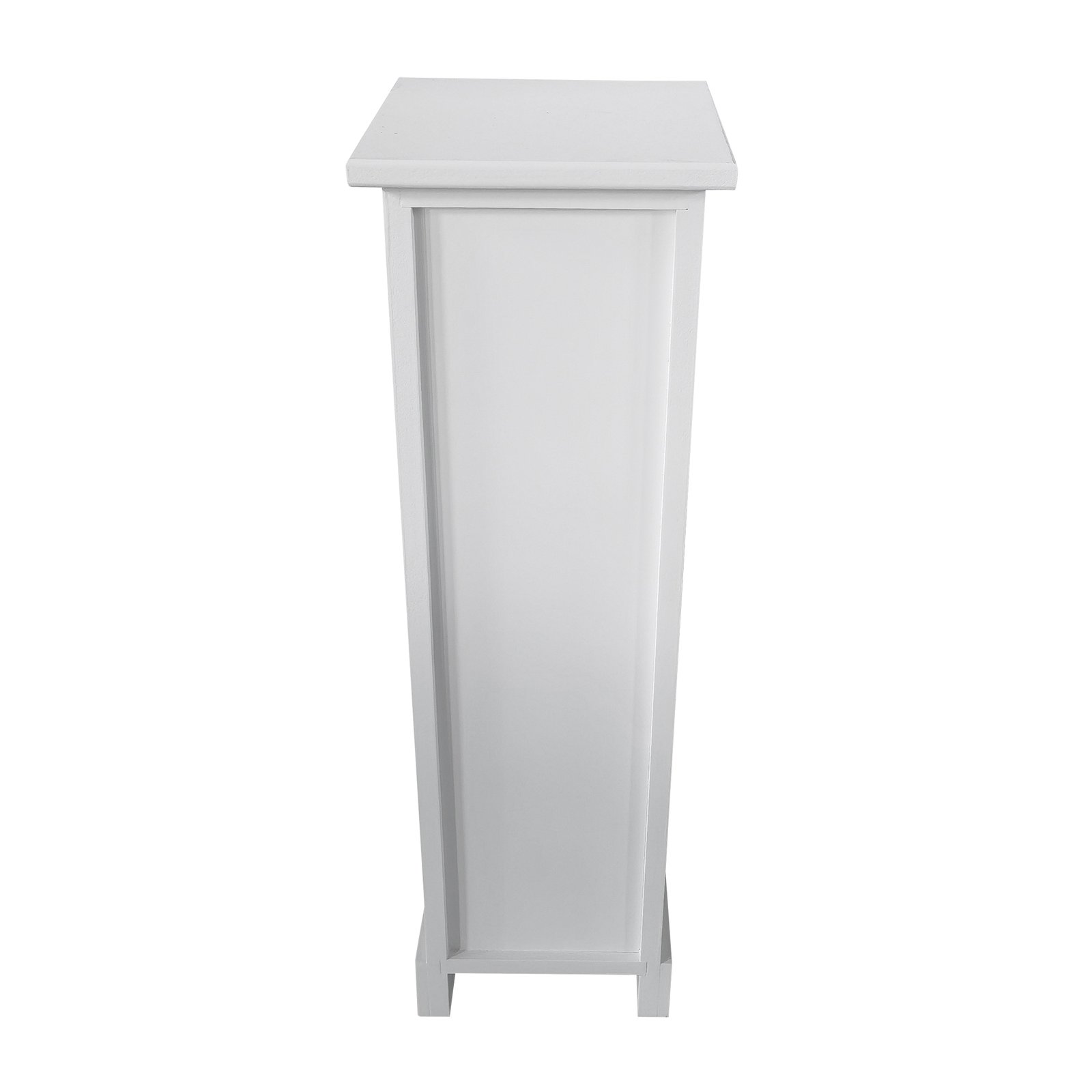 Cassettiera stretta 4 cassetti in legno bianco shabby chic 21x21x70 cm - FENRIS