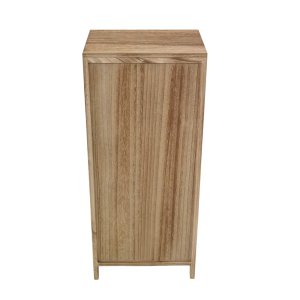 Mobiletto in legno con 2 cassetti e anta in intreccio naturale 34x25x78,5 cm - PERONNOR Mobiletto in legno con 2 cassetti e anta in intreccio naturale 34x25x78,5 cm - PERONNOR
