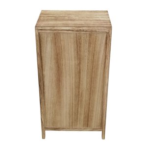 Comodino in legno con cassetto e anta intrecciata 34x25x64 cm naturale - PERONNOR Comodino in legno con cassetto e anta intrecciata 34x25x64 cm naturale - PERONNOR