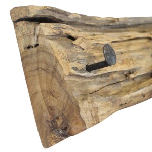 Appendiabiti da Parete in Legno di Teak con Ganci 90x8x12 cm - MARURMOND Appendiabiti da Parete in Legno di Teak con Ganci 90x8x12 cm - MARURMOND