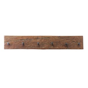 Appendiabiti da parete rustico in legno riciclato con ganci 90x8x15 cm - ELERNOR Appendiabiti da parete rustico in legno riciclato con ganci 90x8x15 cm - ELERNOR