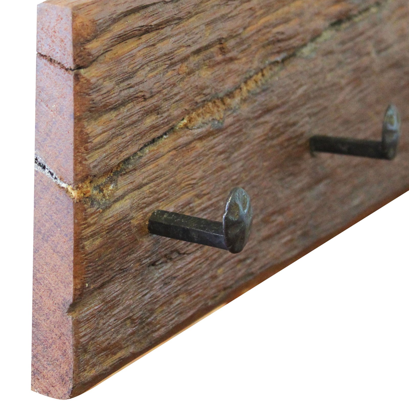 Appendiabiti da parete rustico in legno riciclato con ganci 90x8x15 cm - ELERNOR Appendiabiti da parete rustico in legno riciclato con ganci 90x8x15 cm - ELERNOR