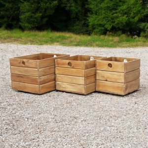 Set 3 cassette portaoggetti in legno di mogano naturale 44x37x30 cm - TOROTHAS Set 3 cassette portaoggetti in legno di mogano naturale 44x37x30 cm - TOROTHAS