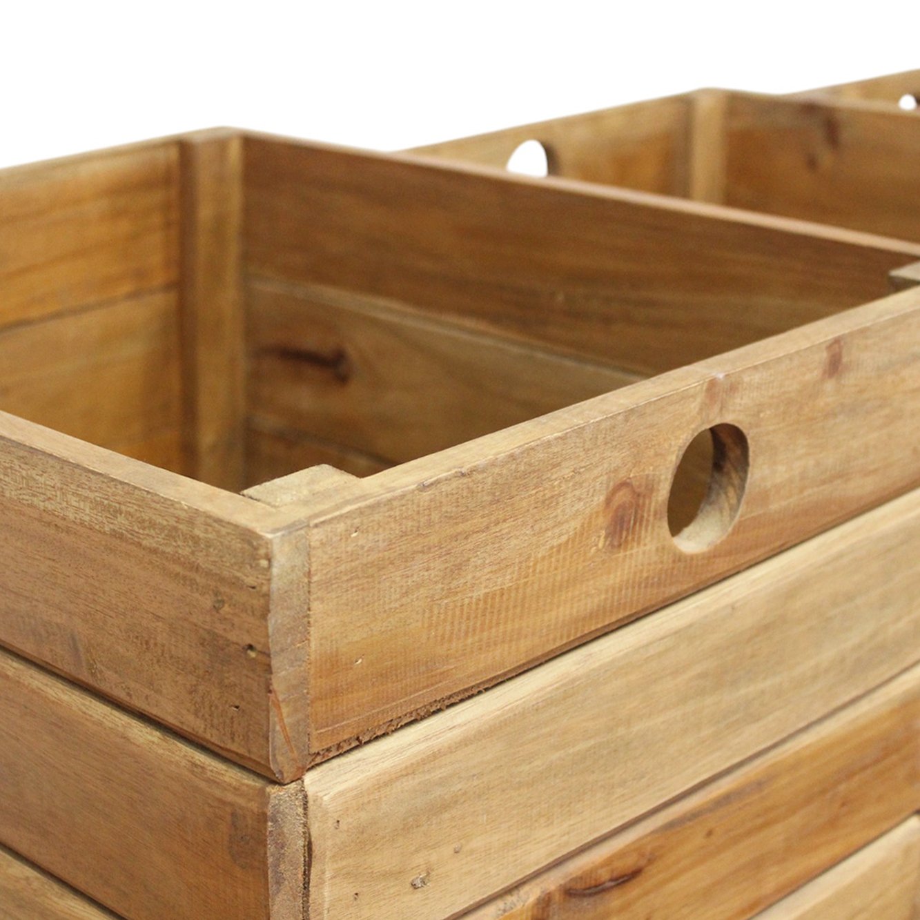 Set 3 cassette portaoggetti in legno di mogano naturale 44x37x30 cm - TOROTHAS Set 3 cassette portaoggetti in legno di mogano naturale 44x37x30 cm - TOROTHAS