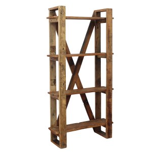 Libreria rustica in legno riciclato 4 ripiani 80x30x160 cm - ORARMOND Libreria rustica in legno riciclato 4 ripiani 80x30x160 cm - ORARMOND
