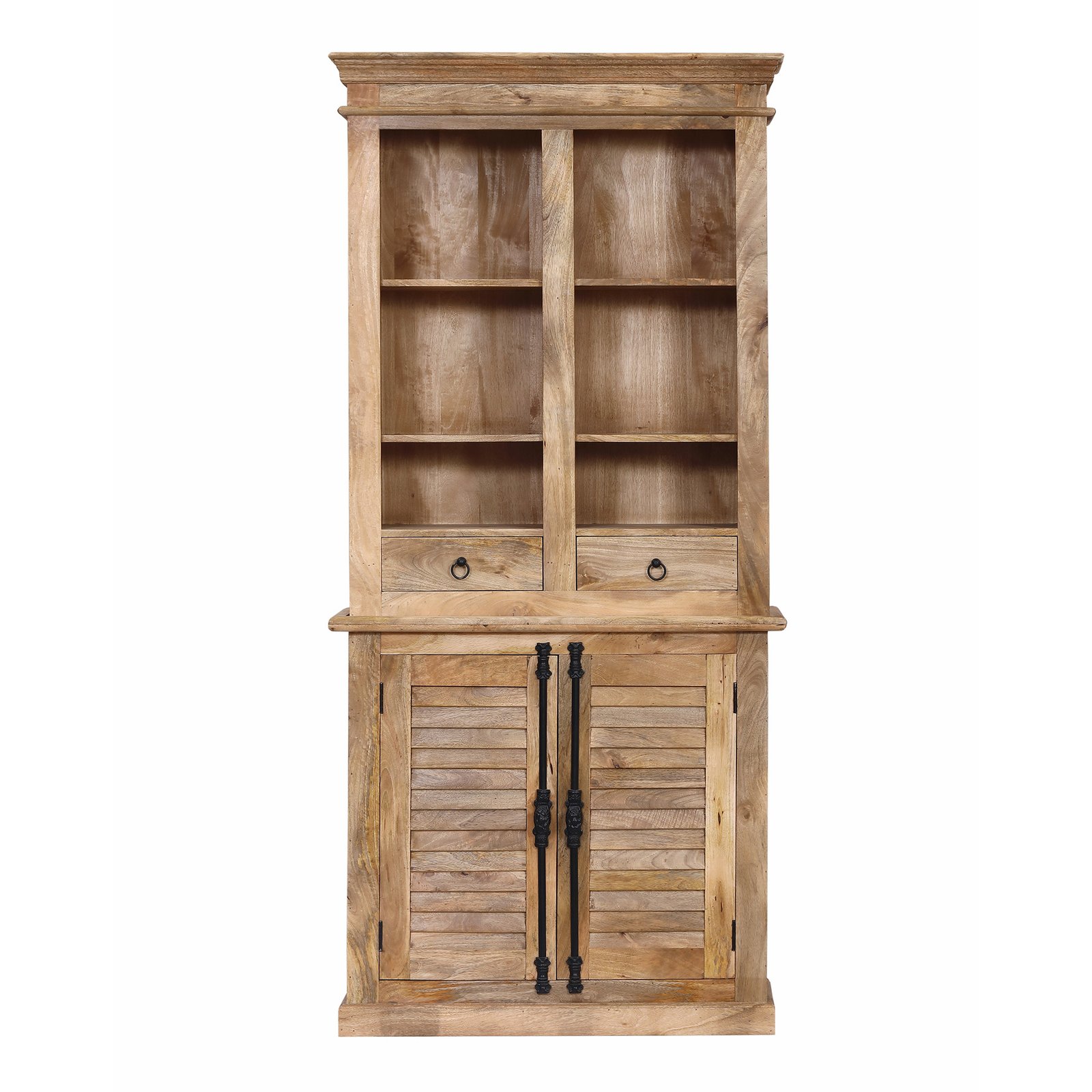 Credenza alta in legno di mango con 4 ante e 2 cassetti 100x40x215 cm - ALILIA Credenza alta in legno di mango con 4 ante e 2 cassetti 100x40x215 cm - ALILIA
