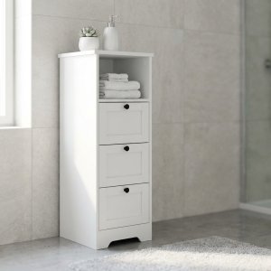 Mobiletto da bagno in legno con vano a giorno e 3 cassetti 81,5x30x30 cm - ZELULCUS Mobiletto da bagno in legno con vano a giorno e 3 cassetti 81,5x30x30 cm - ZELULCUS