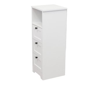 Mobiletto da bagno in legno con vano a giorno e 3 cassetti 81,5x30x30 cm - ZELULCUS Mobiletto da bagno in legno con vano a giorno e 3 cassetti 81,5x30x30 cm - ZELULCUS